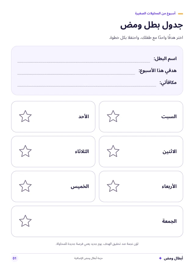 لوحة إنجاز أبطال ومض
